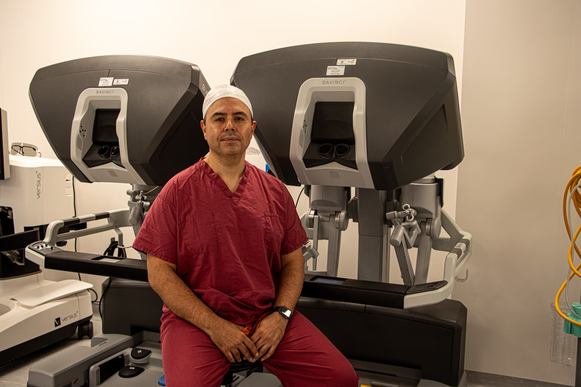 Mr Najib Daulatzai in the operating theatre during colorectal surgery