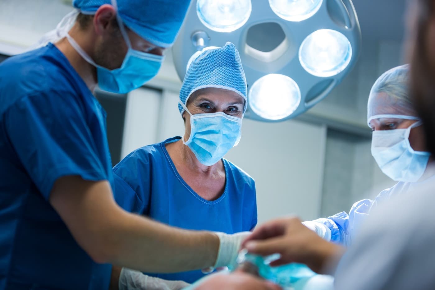 Surgical team at work in the operating room
